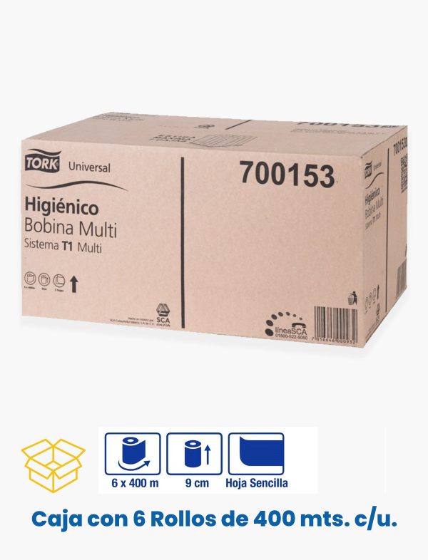 Tork Papel Higiénico en Bobina Maxi y Mini Universal