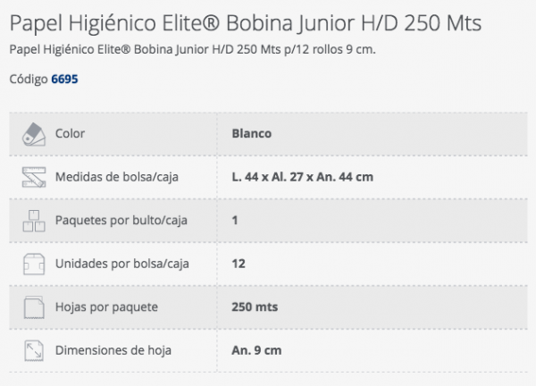 Papel Higiénico Elite® Bobina Junior H/D